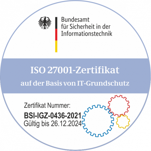 ISO 27001-Zertifikat auf der Basis von IT-Grundschutz